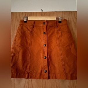 Madewell Rust Button-Front mini Skirt